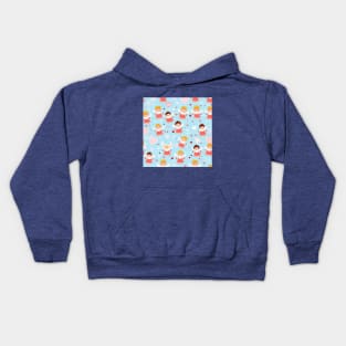 Angels blue decor pattern, angels gift ideas,pink hearts gift ideas Kids Hoodie